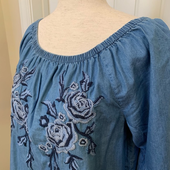 NWOT Vintage America Blues Chambray Top - Picture 2 of 6